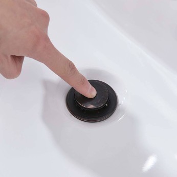 Oil Rubbed Bronze Pop Up Bathroom Sink Drain Assembly With Detachable Basket Stopper For Lavatory Bathroom Sink Vessel Sink