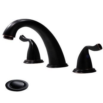2 Handle 3 Hole 8 Inch Oil Rubbed Bronze Bathroom Faucet Oil RubbeBronze Bathroom Faucet Widespread With Pop Up Drain