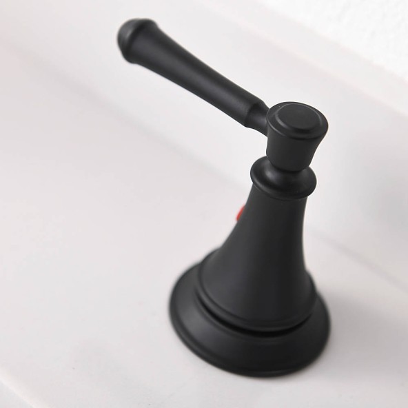 8 Inch 3 Hole Matte Black Widespread Bathroom Vessel Sink Faucet,Bathroom Vanity Faucet With Pop Up Drain And Water Supply Lines