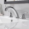 Modern Polished Brushed Chrome Widespread Bathroom Faucet 8 Inch 3 Hole 2 Handle Chrome Bathroom Sink Faucets With Drain