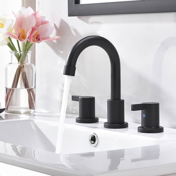 Matte Black Widespread Bathroom Faucets, Bath Vanity Faucets