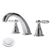 8 Inch 3 Hole Widespread Chrome Bathroom Faucet Polished Brushed Sink Vessel Lavatory Faucet With Pop Up Drain 