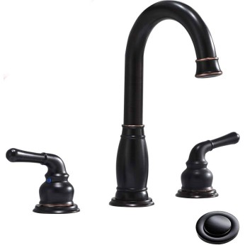 Phiestina 2-Handle 3 Piece 8 inch Widespread Oil Rubbed Bronze Bathroom Faucets ,with Valve and Metal Pop-Up Drain