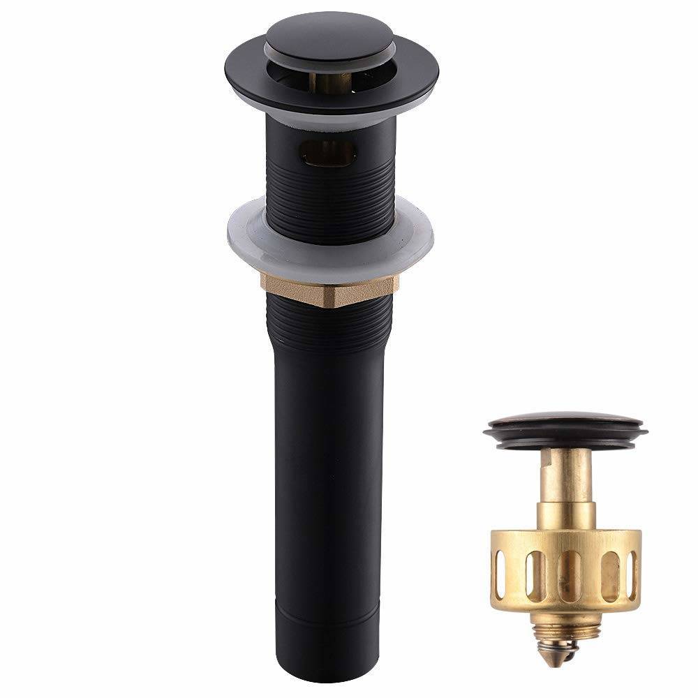 Commercial Solid Brass Pop Up Matte Black Lavatory Bathroom Sink Drain Assembly With Basket Matte Black Pop Up Vessel Sink Drain Assembly With Overflow Phiestina